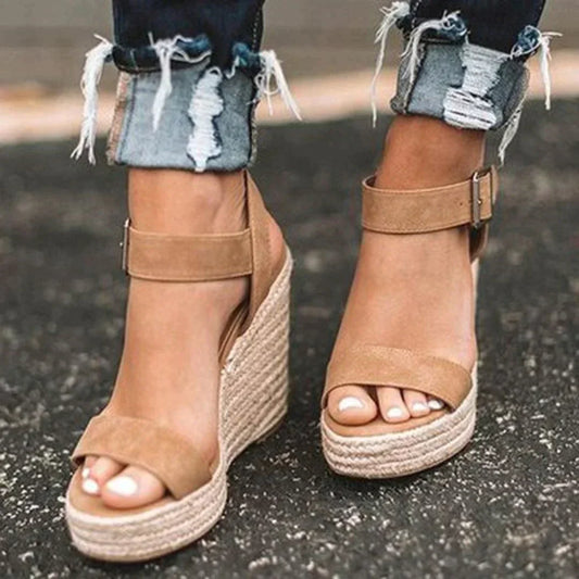 Women's Platform Wedge Sandals — Woven Strap for summer wear